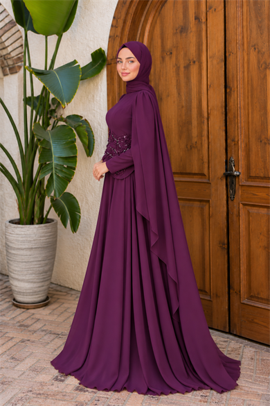 Diva Tasarım Abiye - Mürdüm