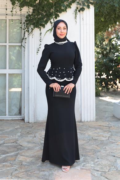 Duygu Taş Detay Abiye - Siyah