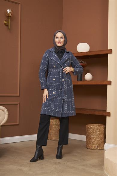 Ecrin Tweed Coat - Smoked