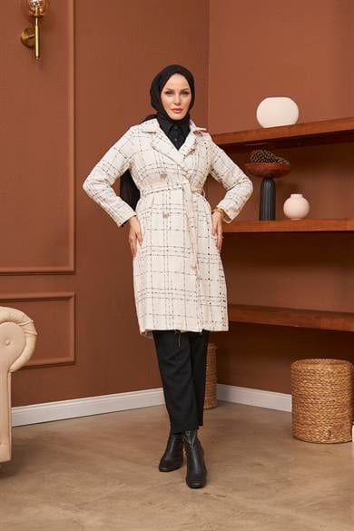 Ecrin Tweed Coat - Cream