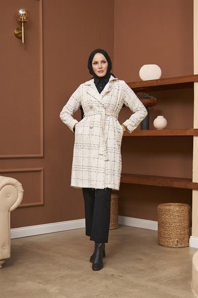 Ecrin Tweed Coat - Cream