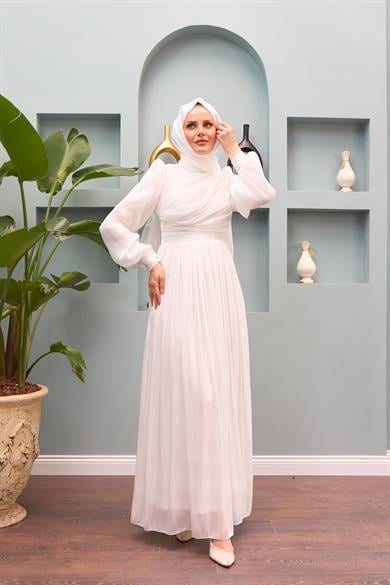 Efil Evening Dress - Ecru