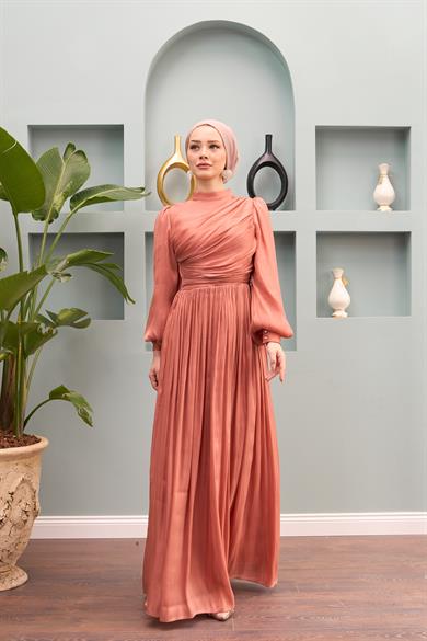 Efil Evening Dress - Salmon