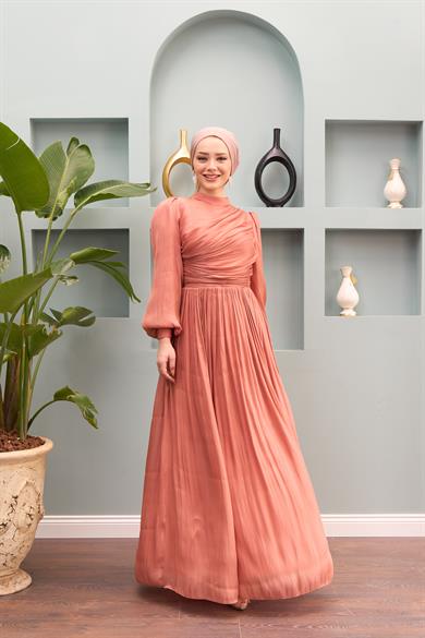 Efil Evening Dress - Salmon