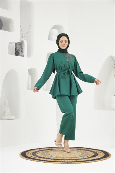 Efsun Double Suit - Emerald Green