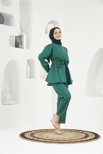 Efsun Double Suit - Emerald Green