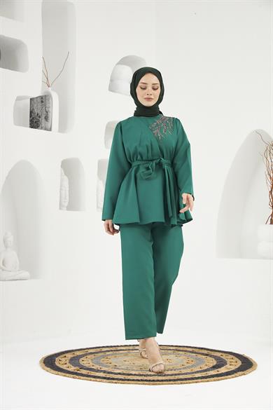 Efsun Double Suit - Emerald Green