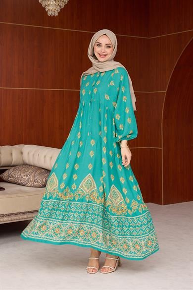 Efulim Elbise - Turkuaz