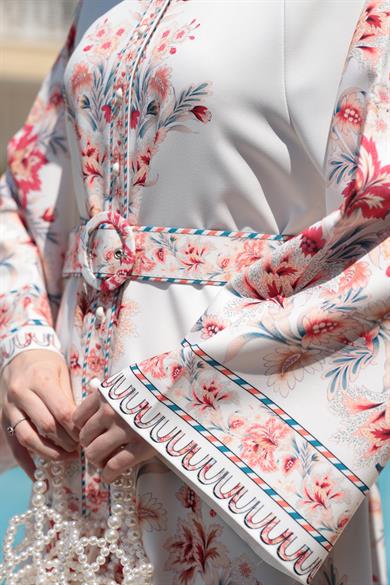 Elenor Elbise - Ekru-Eflatun