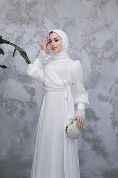 Elif Işıltı Abiye - Beyaz