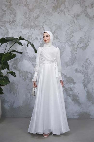 Elif Işıltı Abiye - Beyaz