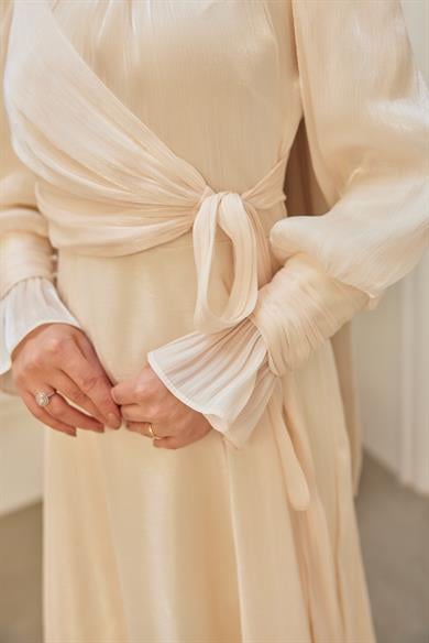 Elif Işıltı Abiye - Ekru