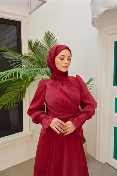 Elif Işıltı Abiye - Bordo