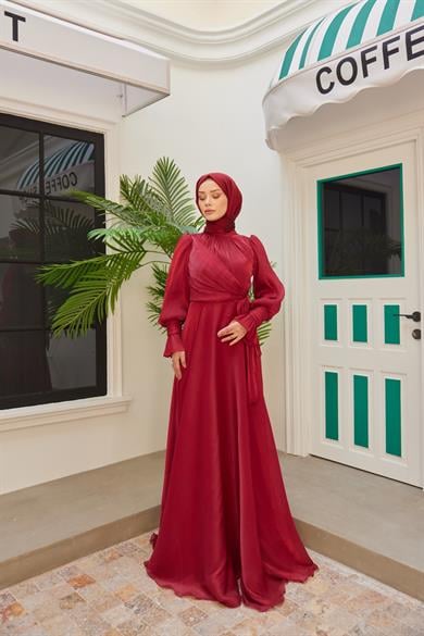 Elif Işıltı Abiye - Bordo