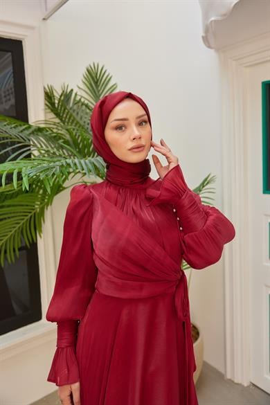 Elif Işıltı Abiye - Bordo