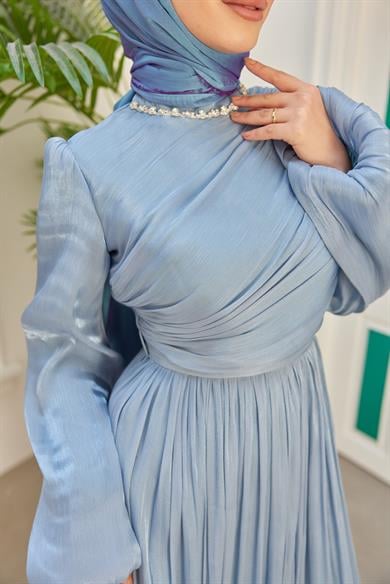 Elmas Işıltı Abiye - Bebe Mavi