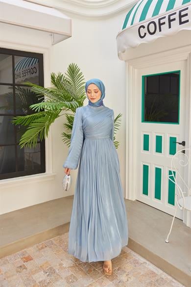 Elmas Işıltı Abiye - Bebe Mavi