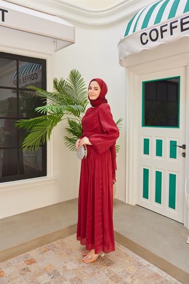 Elmas Işıltı Abiye - Bordo