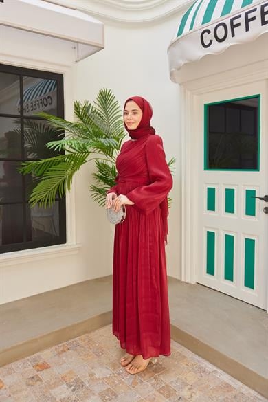 Elmas Işıltı Abiye - Bordo