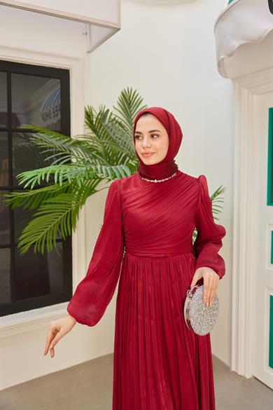 Elmas Işıltı Abiye - Bordo