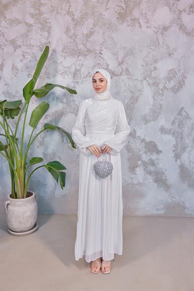 Elmas Işıltı Abiye - Ekru