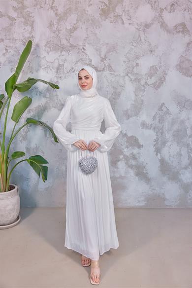 Elmas Işıltı Abiye - Ekru