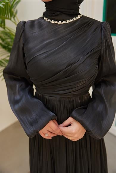 Elmas Işıltı Abiye - Siyah