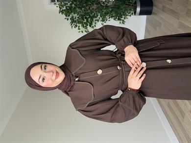 Emnora Kot Elbise - Kahverengi