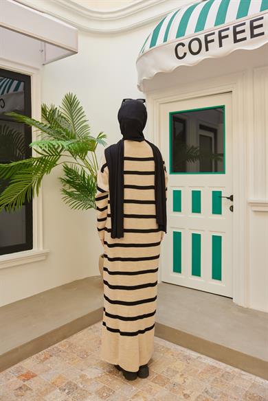 Esila Triko Elbise - Krem