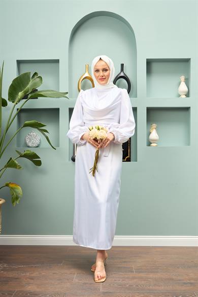 Faralya Evening Dress - White