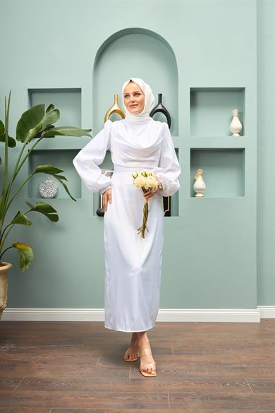 Faralya Evening Dress - White