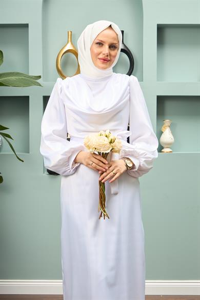 Faralya Evening Dress - White