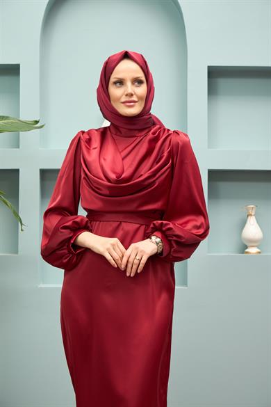 Faralya Evening Dress - Claret Red