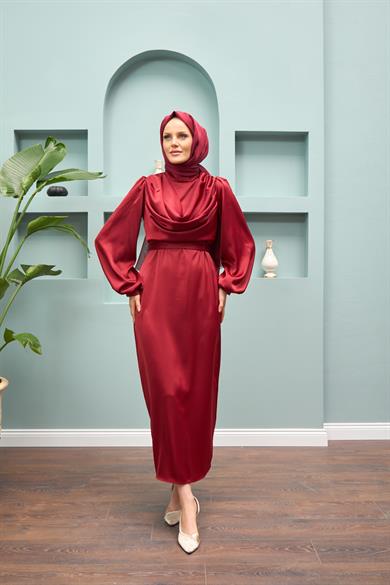 Faralya Evening Dress - Claret Red