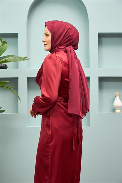 Faralya Evening Dress - Claret Red