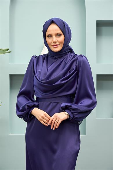 Faralya Evening Dress - Navy Blue