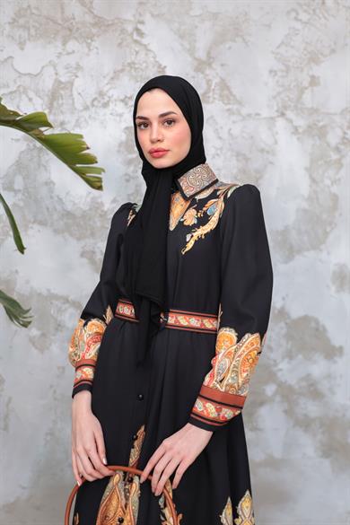 Flora Elbise - Siyah