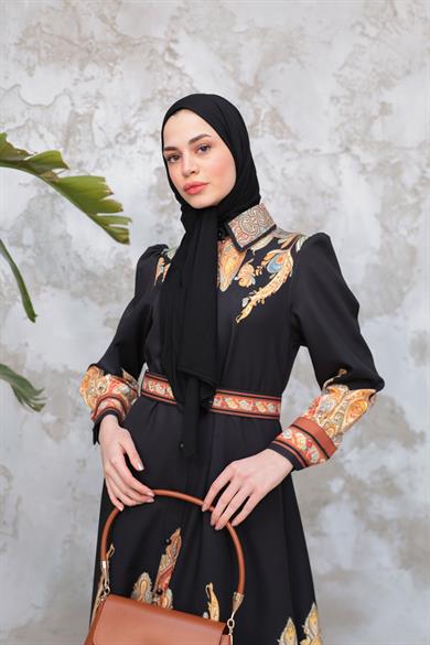 Flora Elbise - Siyah