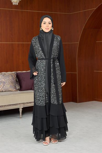 Flora Payet İkili Abaya - Siyah