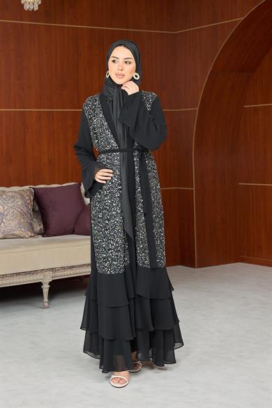 Flora Payet İkili Abaya - Siyah