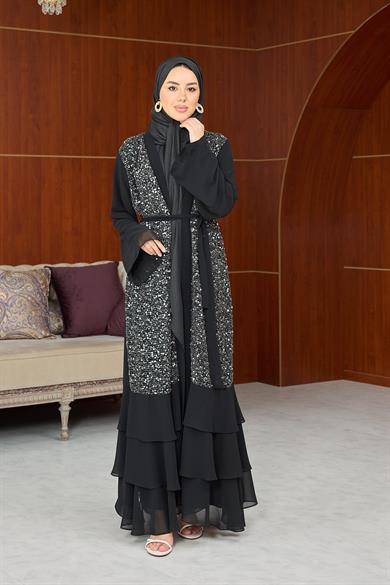 Flora Payet İkili Abaya - Siyah