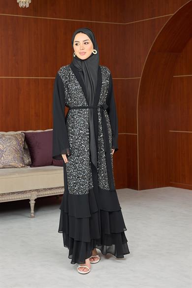 Flora Payet İkili Abaya - Siyah