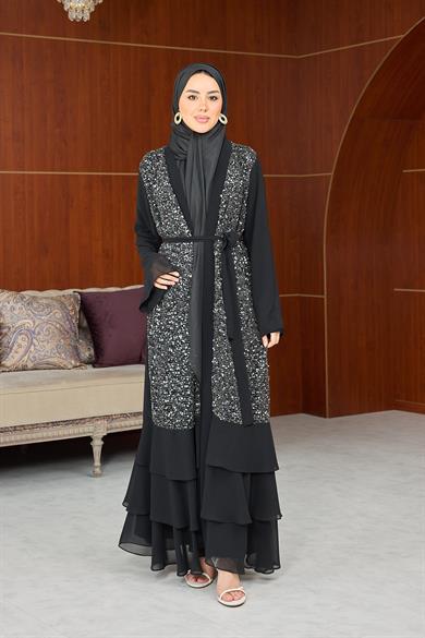 Flora Payet İkili Abaya - Siyah