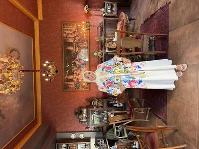 Flowers Elbise - Ekru