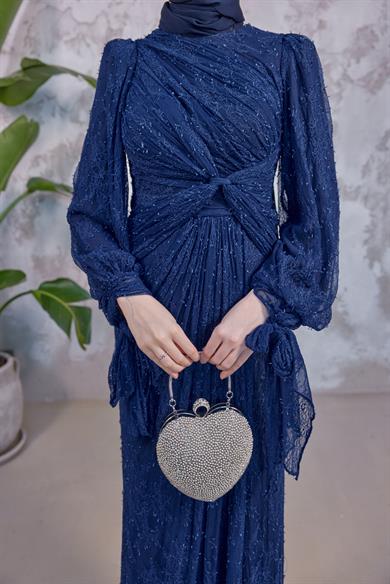 Frida Tesettür Abiye - Lacivert
