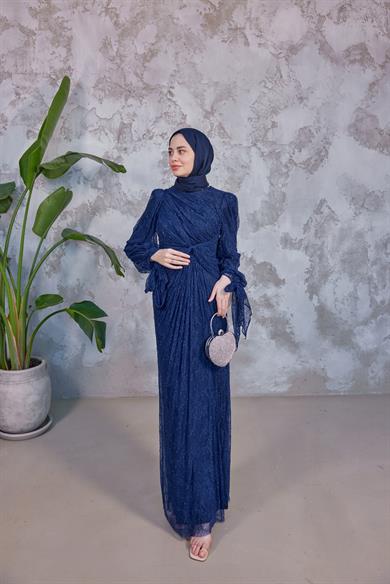 Frida Tesettür Abiye - Lacivert