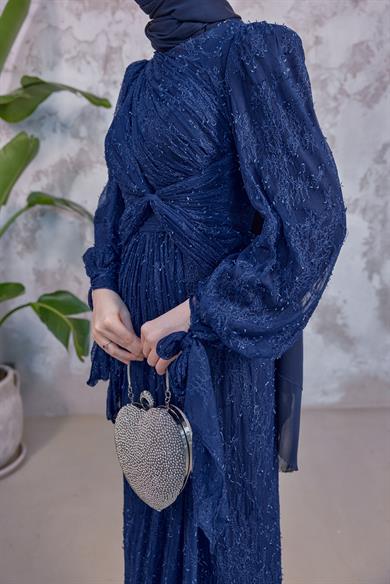 Frida Tesettür Abiye - Lacivert