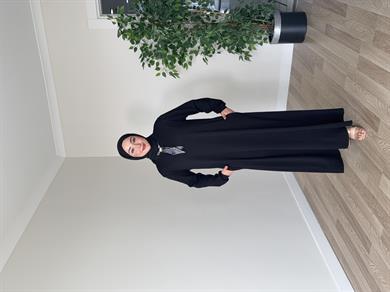 Fular Detay Oysh Elbise - Siyah