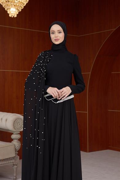 Gardenya Özel Tasarım Abiye - Siyah