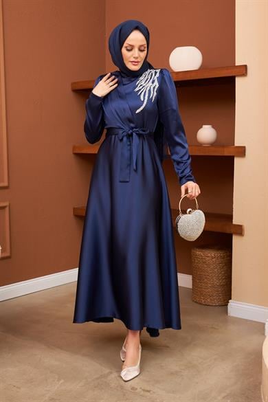 Gizem Evening Dress - Navy Blue